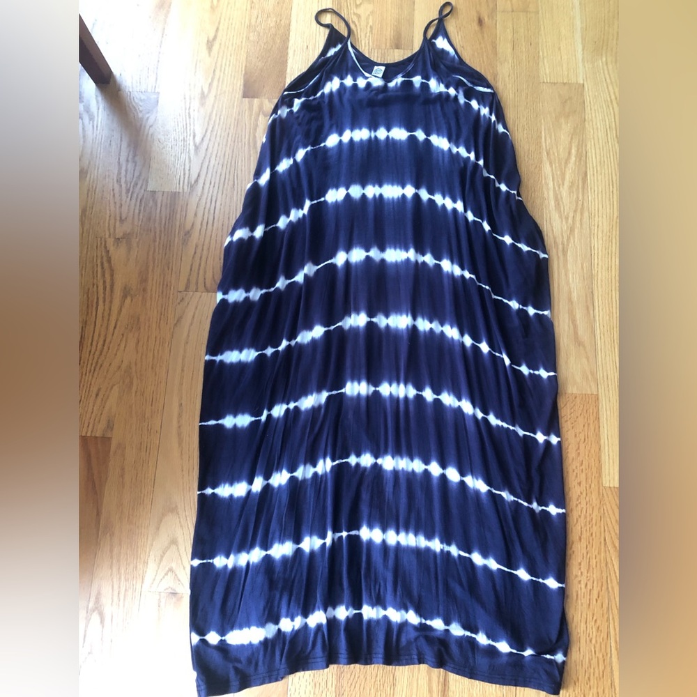 RXB dark Purple and White Tie-Dye Maxi Dress